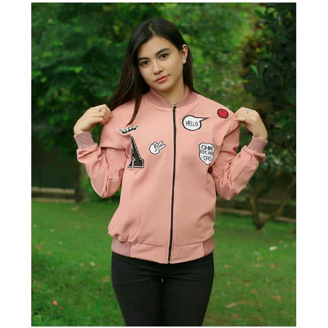 Jaket bomber warna pink cewek/jaket bomber wanita murah/jaket lucu/jaket pink/jaket keren