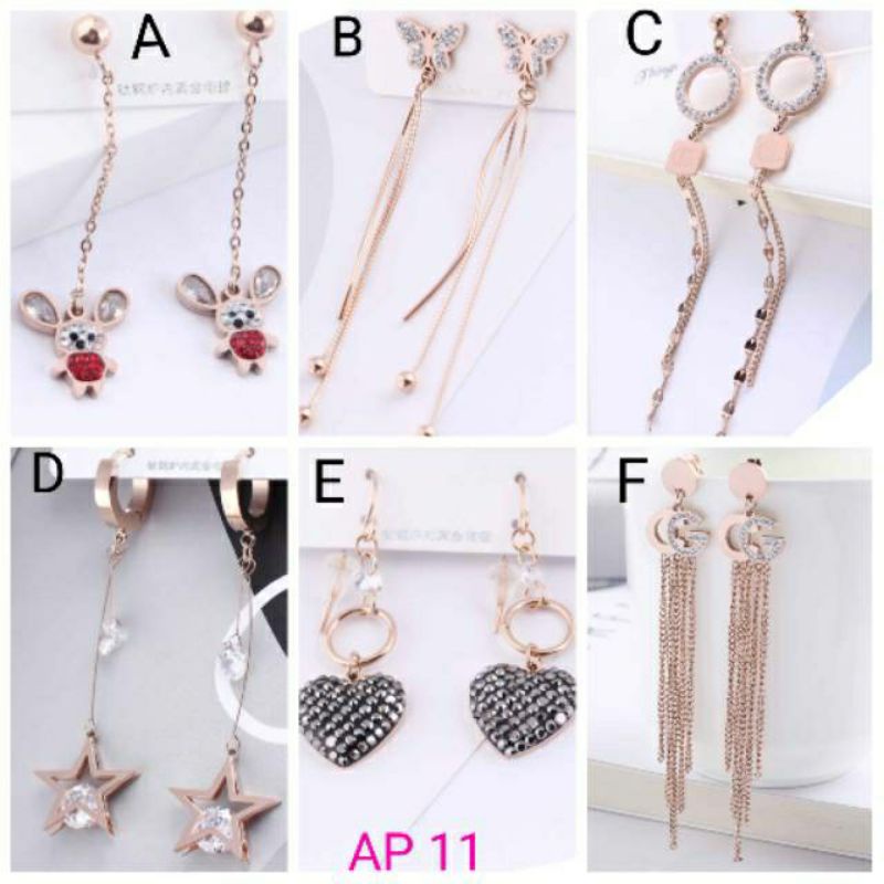 Anting Panjang Titanium Anti Karat dan Alergi (AP-3)