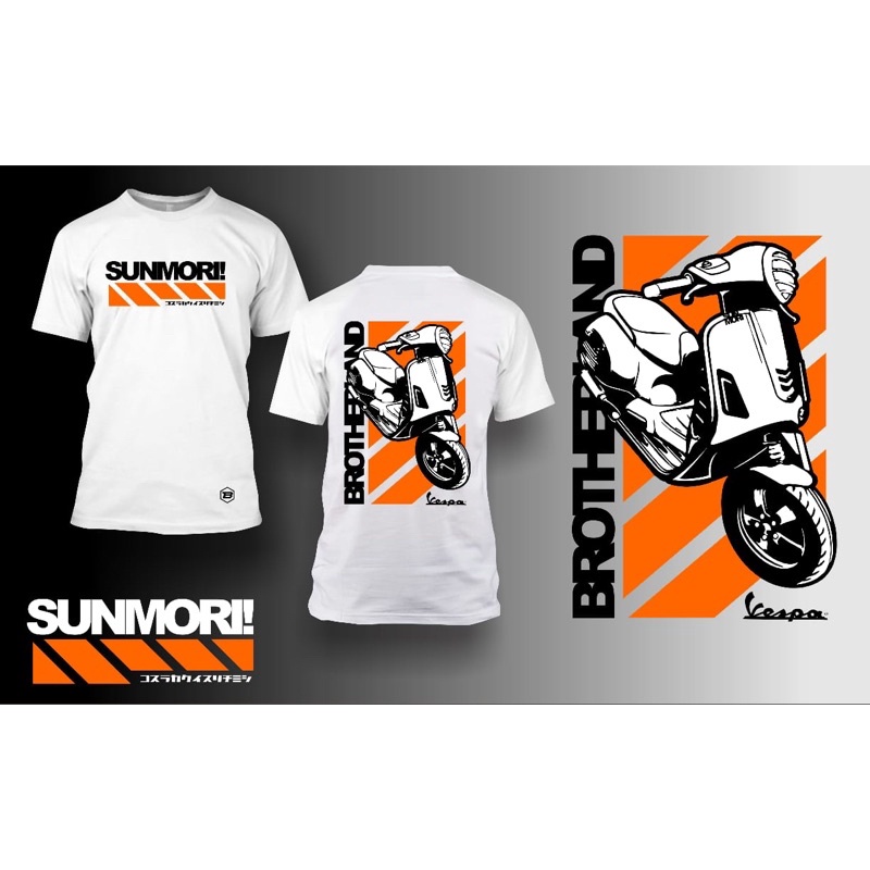 kaos tshit Vespa putih-by brotherland