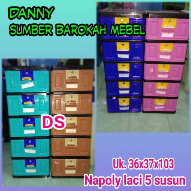 Lemari Plastik Napolly laci susun 5 STB 500 (HANYA KOTA SEMARANG DAN SEKITARNYA)