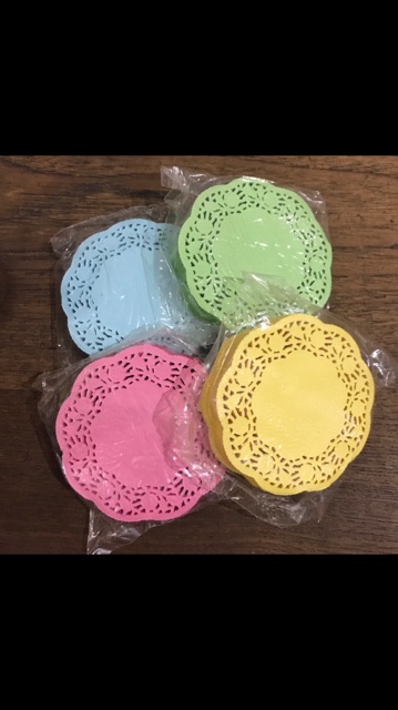 Round Paper Doyleys - Renda Kue Toples Tabung 3.5&quot; Warna isi 250lbr !!