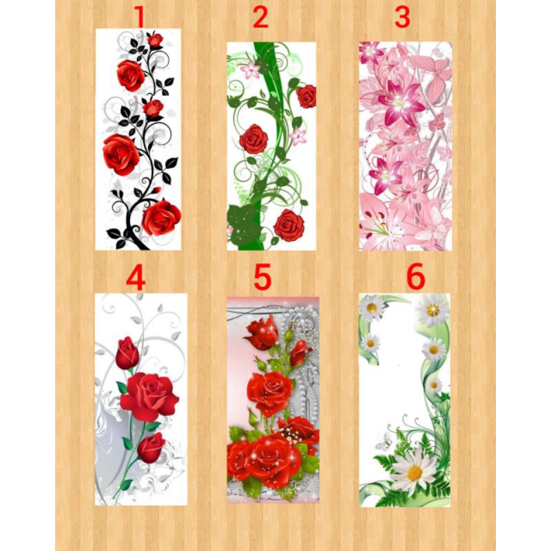 STIKER KACA MOTIF BUNGA MAWAR