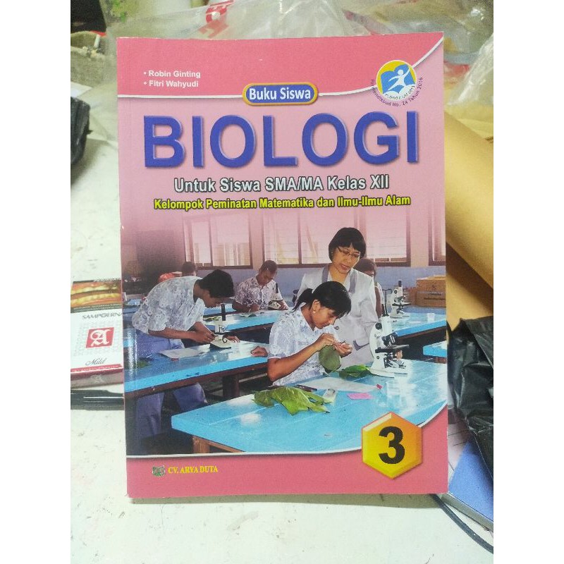 ORI buku teks siswa biologi k13 bidang peminatan Arya duta kelas 12 edisi revisi terbaru