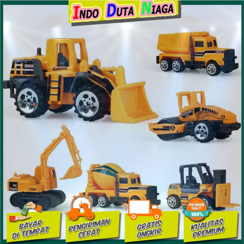 Mainan Mobil-Mobilan Truck Konstruksi Diecast Anak 6 PCS - TH735