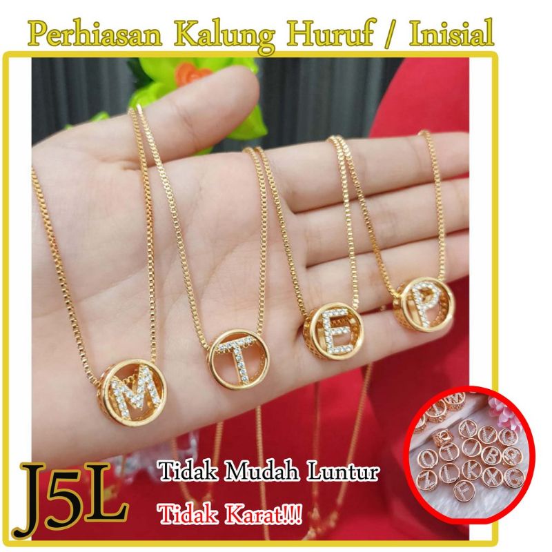 Perhiasan Kalung Emas Xuping Inisial Nama / Huruf Untuk Dewasa