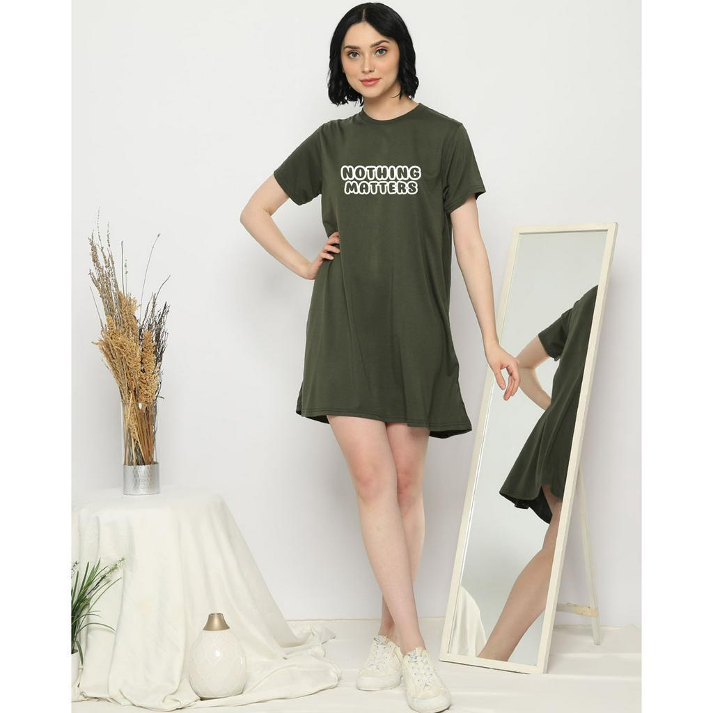 YOURSTYLE1119 - BASIC MINI DRESS NOTHING MATTER TUNIK OVERSIZE TSHIRT KEKINIAN OVERSIZE