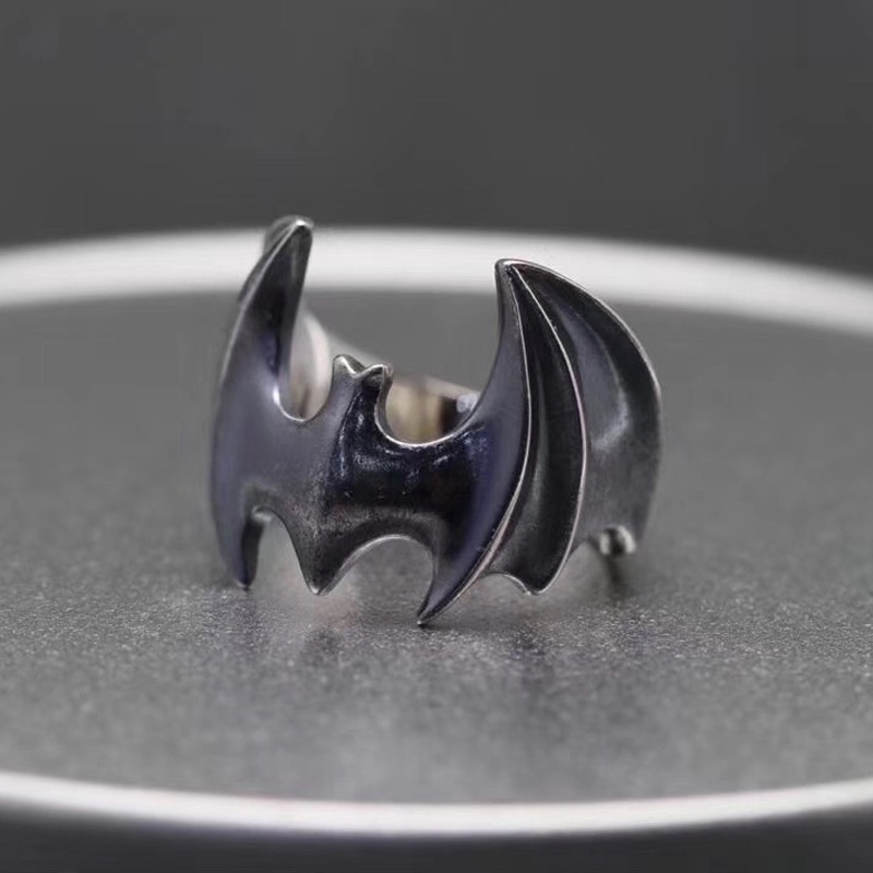 Cincin Model Terbuka Dapat Disesuaikan Desain Batman Gaya Vintage Untuk Pria