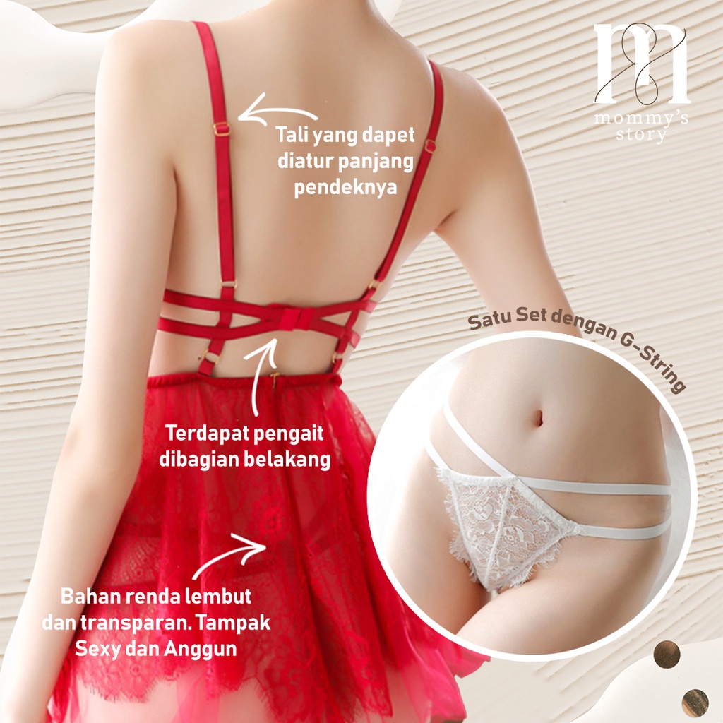 Premium Sexy Lingerie Set Kostum Wanita Pakian Tidur Dewasa Lingerie Seksi Baju Tidur Wanita Baju Dinas Depan Suami Sleepwear Gstring Baju haram  Termurah Baju Malam Pertama Bikini Kekinian Terbaru Bisa Cod LR18-3