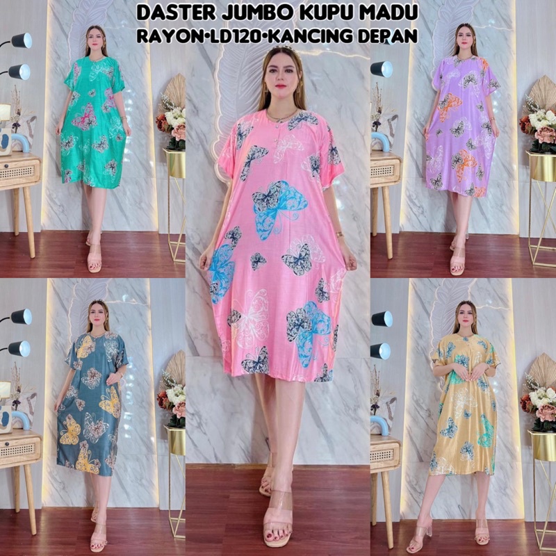 DASTER JUMBO SELASIH DADA KANCING BUSUI BUMIL SANTUNG HALUS ADEM BAJU TIDUR IBU SANTAI LENGAN PENDEK