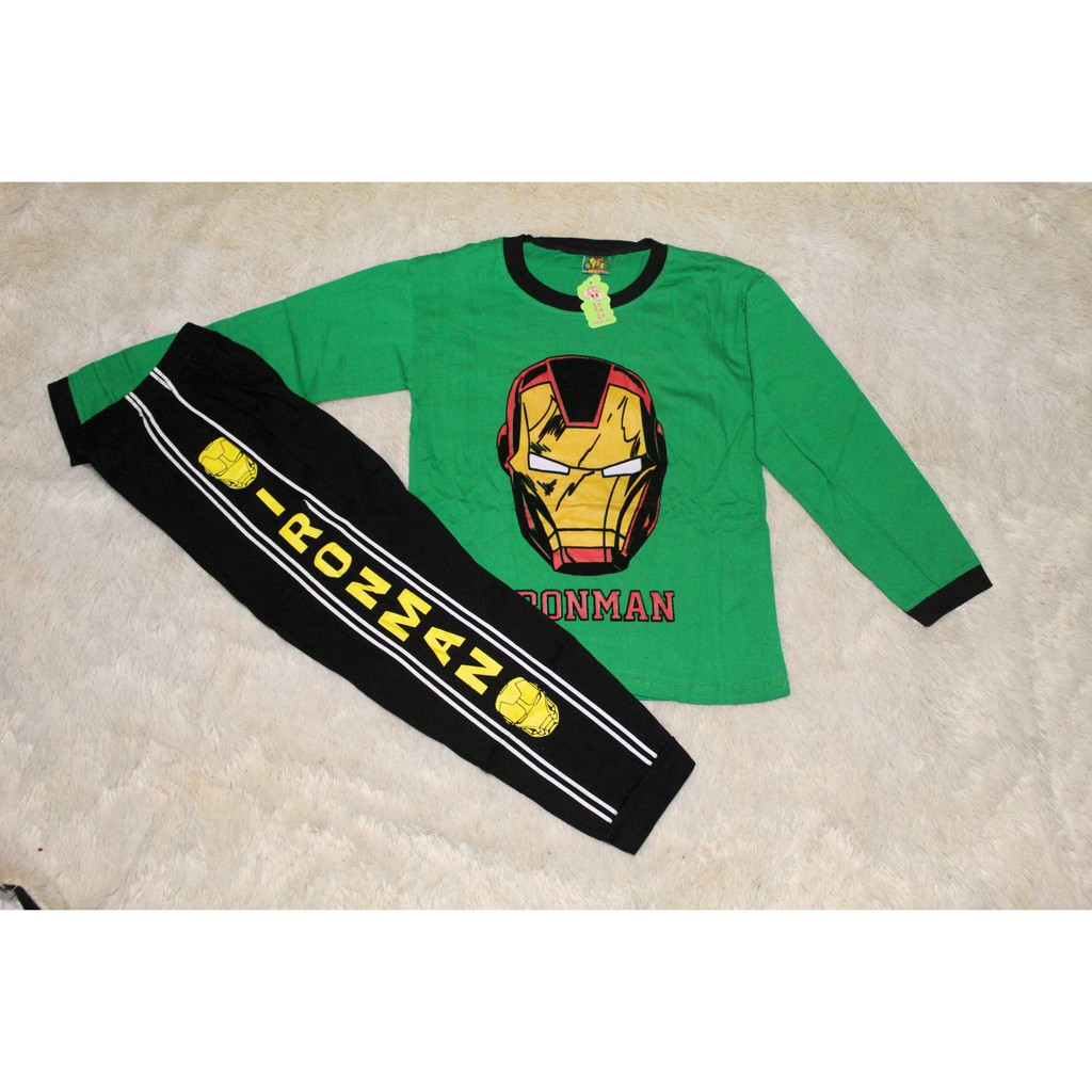 Setelan baju tidur piyama super hero size jumbo 11-13 tahun