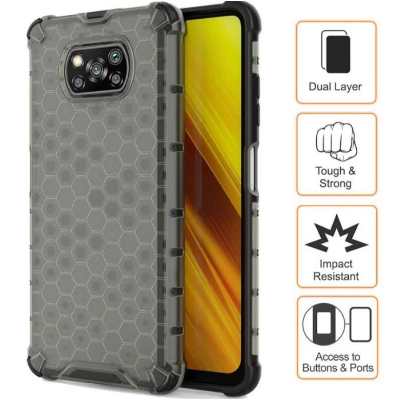 Rugged Armor Honeycomb POCO F3 X3 PRO Xiaomi redmi Note 10 Pro  Case casing Cover