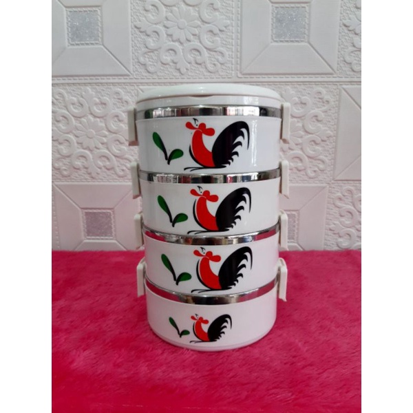 REALPICT RANTANG AYAM JAGO 4 SUSUN CRYSTAL DATE BAHAN DATE KUALITAS ANTI KARAT / RANTANG MAKAN / BEK