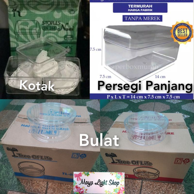 Toples kue perlusin murah kotak bulat persegi kue kering wadah toples 1 lusin dessert box kotak mika kuker murah snack box