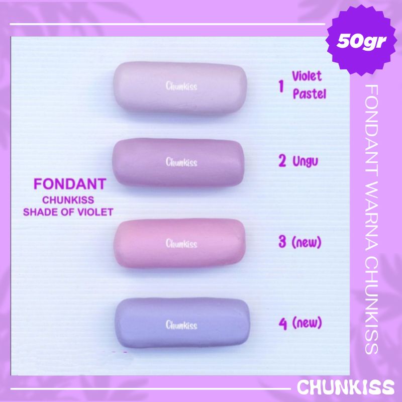 FONDANT WARNA 50 GR SHADE OF VIOLET - HALAL SIAP PAKAI