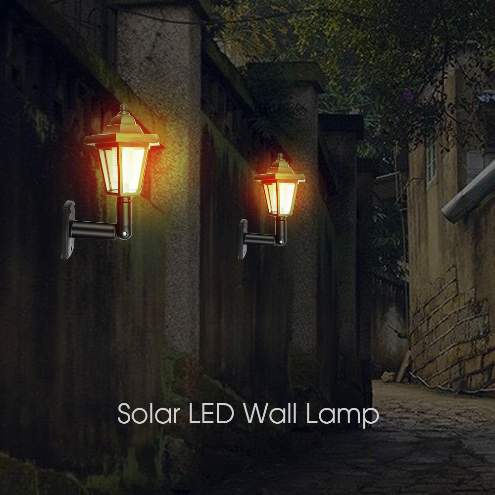 2 Waterproof Solar LED Wall Lamp Hexagonal Light Cool White Auto ON//OFF At Night