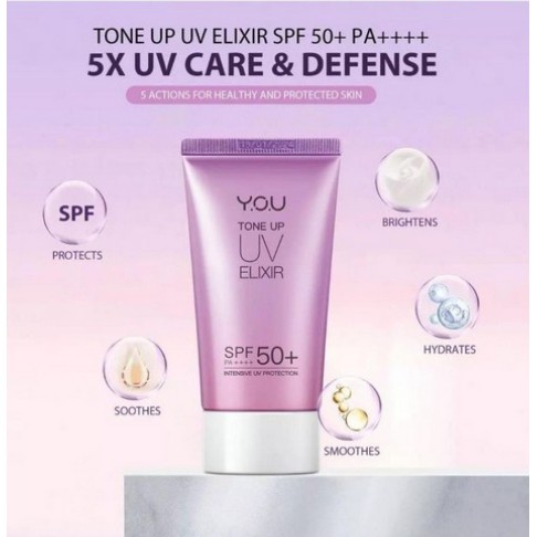 ❤️GROSIR❤️  TERLARIS Y.O.U TONE UP SUNSCREEN UV ELIXIR SPF 50+/PA++ by you