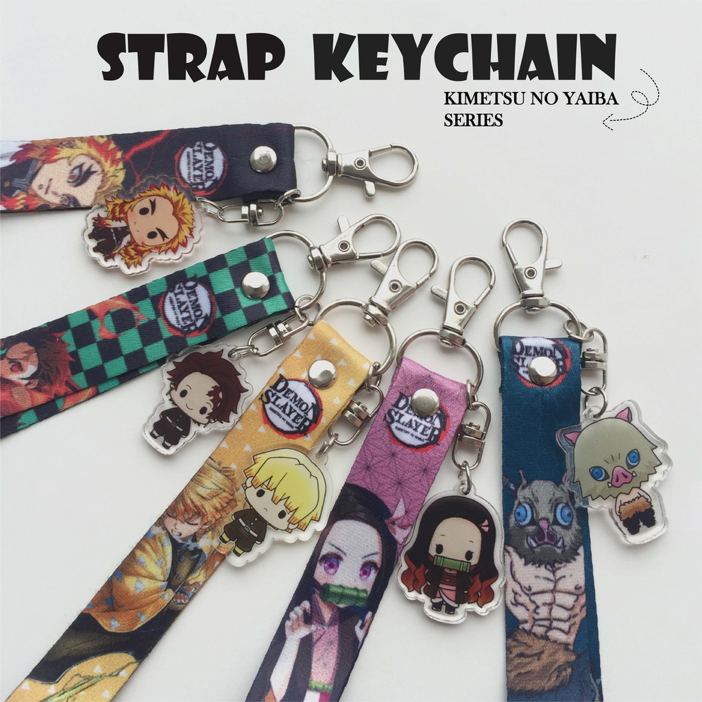 Keychain Anime Demon Slayer / Gantungan Kunci Strap Kimetsu No Yaiba/Strap Lanyard Anime/Creative