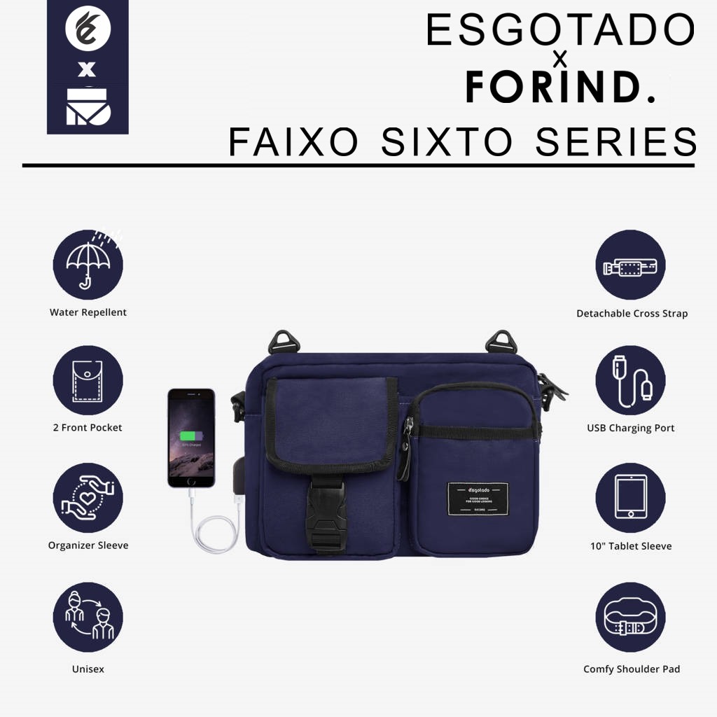 FAIXO SIXTO NAVY FORIND x Esgotado Tas  Slempang Mini 