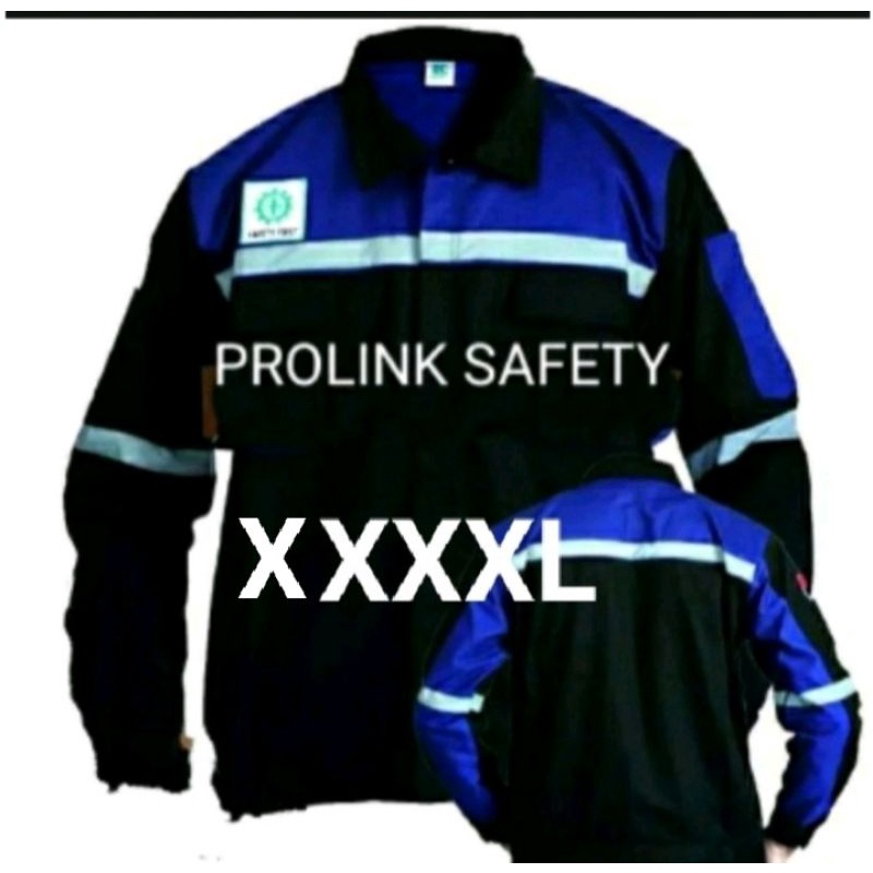 SERAGAM JUMBO  XXXXL SAFETY BIRU HITAM