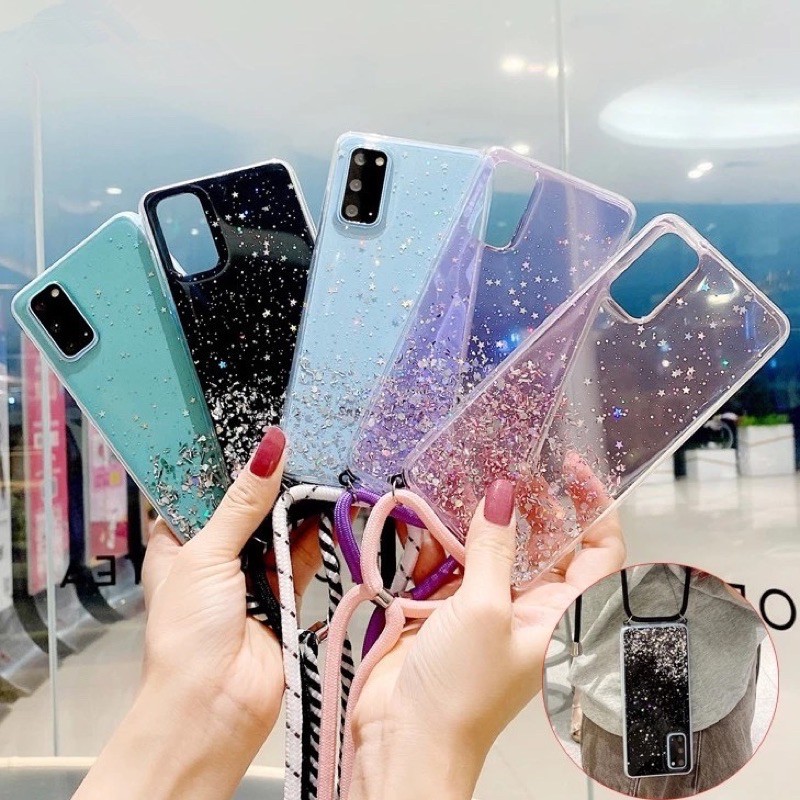 REALME 8 4G/5G/8 PRO/C30/C31/C35/C20/C21/6/REALME 3/3 PRO CASE TALI GANTUNGAN NAGITA LANYARD GLITER CASE