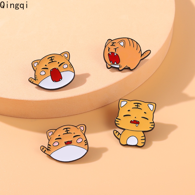 Bros Pin Enamel Desain Kartun Hewan Harimau Kecil Untuk Anak