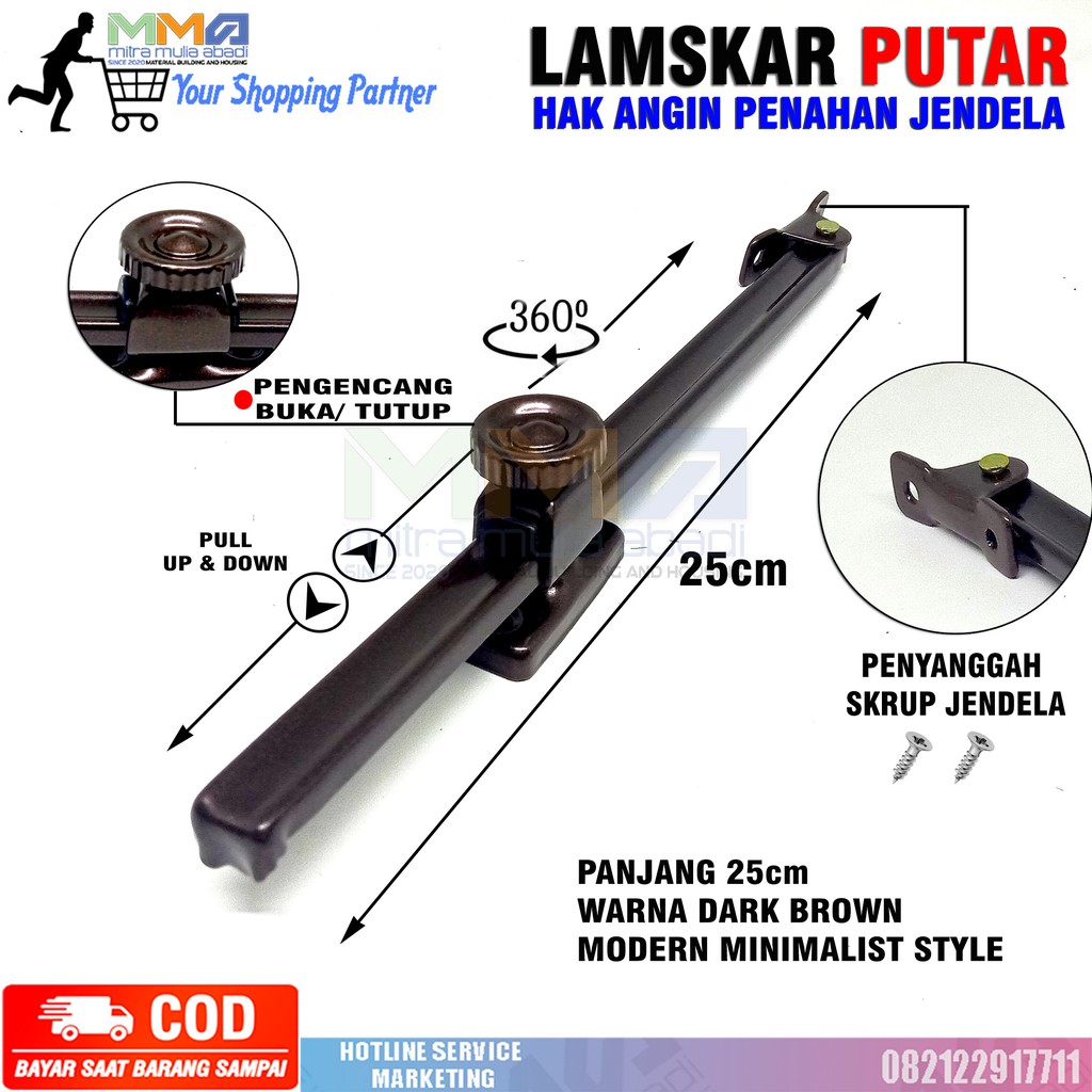 Hak Angin / Lamskar Putar ATC / Penahan Jendela