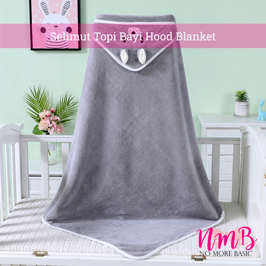 Selimut Topi Bayi Karakter Hood Blanket Newborn Selimut Bayi Karakter