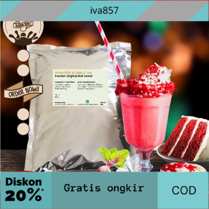 

PROMO Bubuk Red Velvet/ Powder Rasa Red Velvet / Red Velvet Premium 1 Kg - Original GRATIS ONGKIR