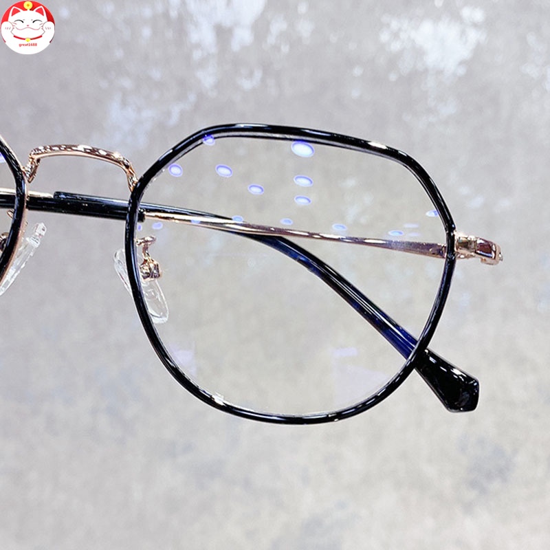 Kacamata Anti Blue Light Bingkai Logam Kacamata Lensa Rangka Transparan Retro Vintage Metal Frame Eyeglasses Kacamata Fashion