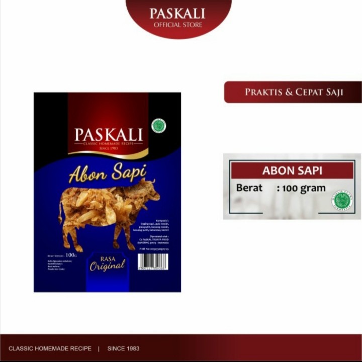 

Abon Sapi 100 gr Original PD PASIRKALIKI PASKAL Bandung/Abon Enak