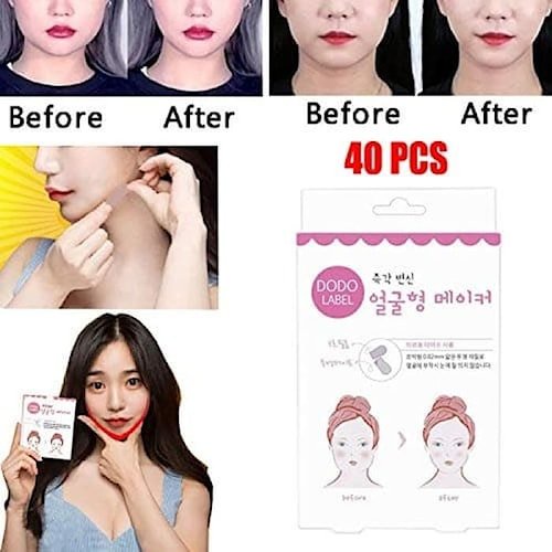 Face Lift Tape V Shape Slim Face  V Line Maker Plester make up Penirus wajah instan 40pcs Label Stik