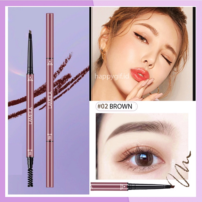 LAMEILA Pensil Alis Eyebrow 2 in 1 Kepala Ganda NEW Mampu Membingkai Alis Dengan Rapih LA136