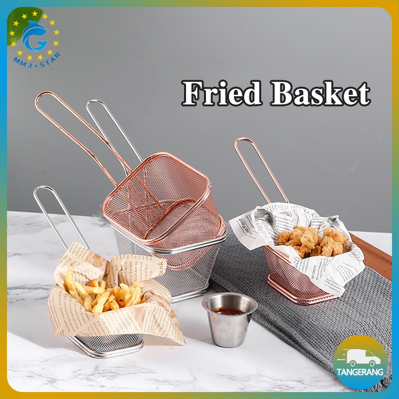 Fried Basket/Keranjang Holder Kentang Goreng Mini/Keranjang Saji/Wadah Kentang Goreng Cemilan Kafe Tempat/Fried Chicken Serving Basket
