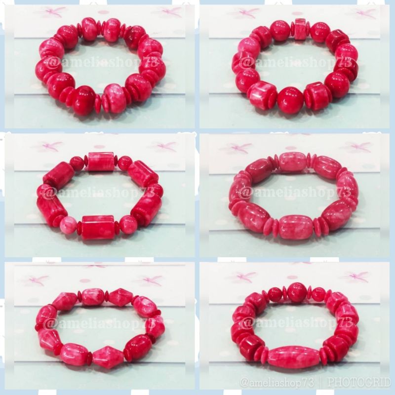 Gelang Batu Giok Merah