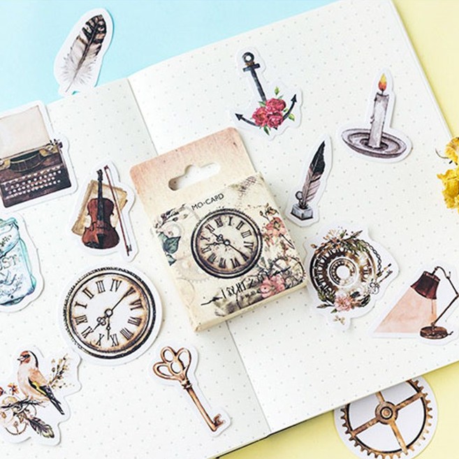 

46Pcs Stiker Vintage Untuk Buku Catatan / Jurnal / Diary / Notebook