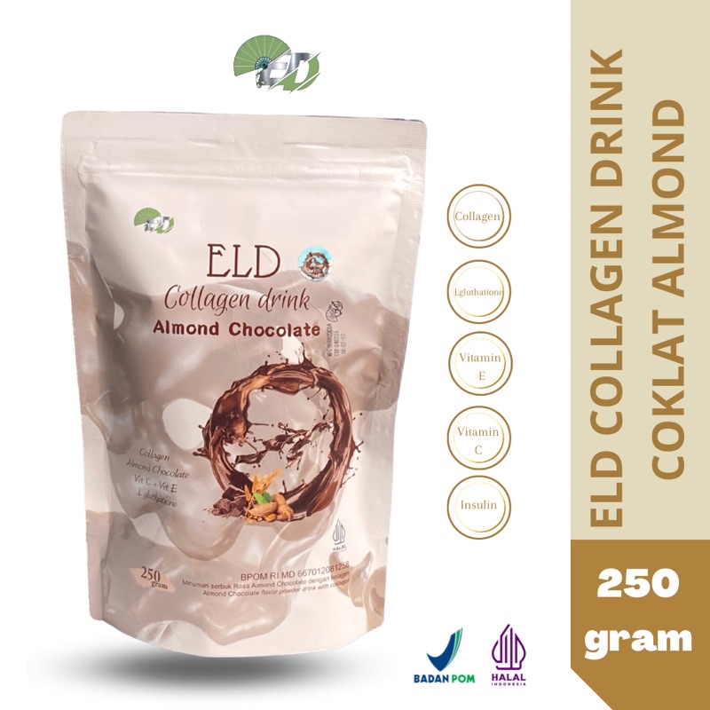 ELD COLLAGEN DRINK 250 GRAM ORIGINAL ALMOND CHOCOLATE RASPBERRY DAN STRAWBERRY DNA SALMON MINUMAN COLAGEN PEMUTIH PELANGSING DETOX DIET