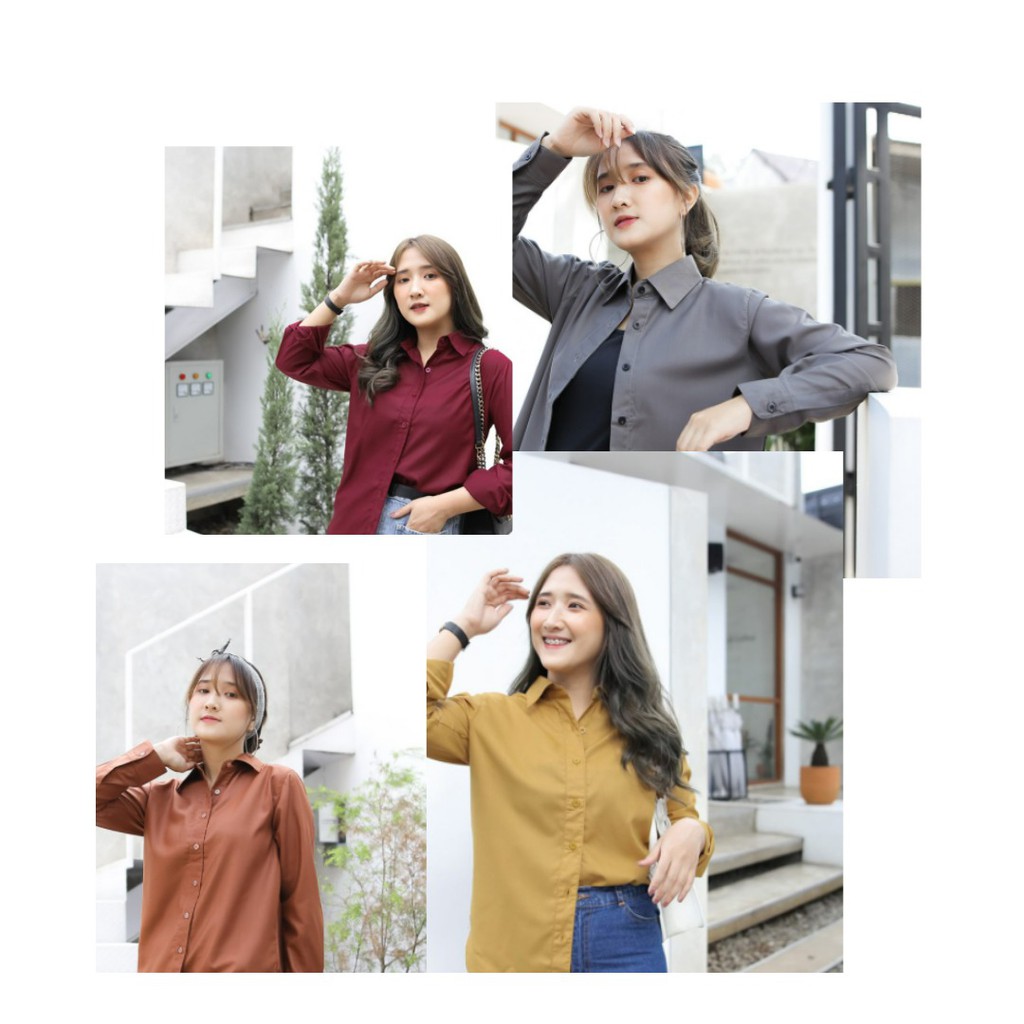 Kemaja wanita / kemeja basic / basic shirt / nagita kemeja bahan moscrepe