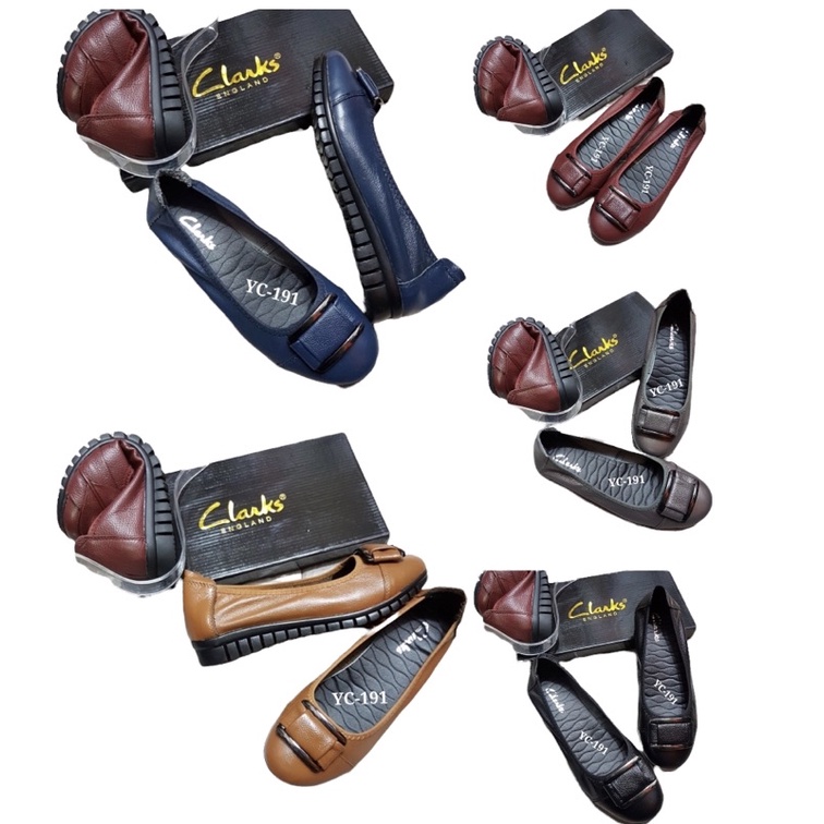 Sepatu clarks flat logo yc 191
