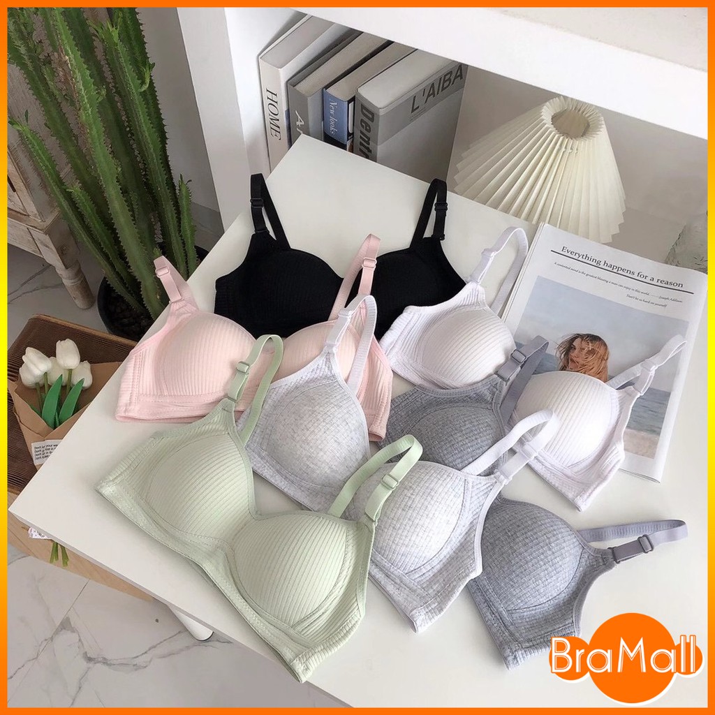 【 Bra Mall 】BM-047 Bra Tanpa Kawat Anti Kendur Bahan Katun Untuk Wanita