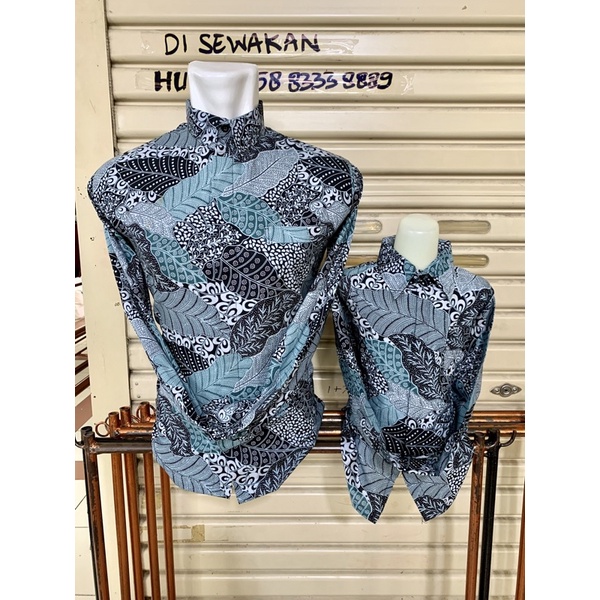 HIMI warna wijau mint,Baju Batik couple ayah dan anak  Lengan Panjang lapisan furing hero,Warna hijau mint,hijau,Batik Premium,Batik Modern,Batik Jumbo,Batik Solo,Batik Kantoran