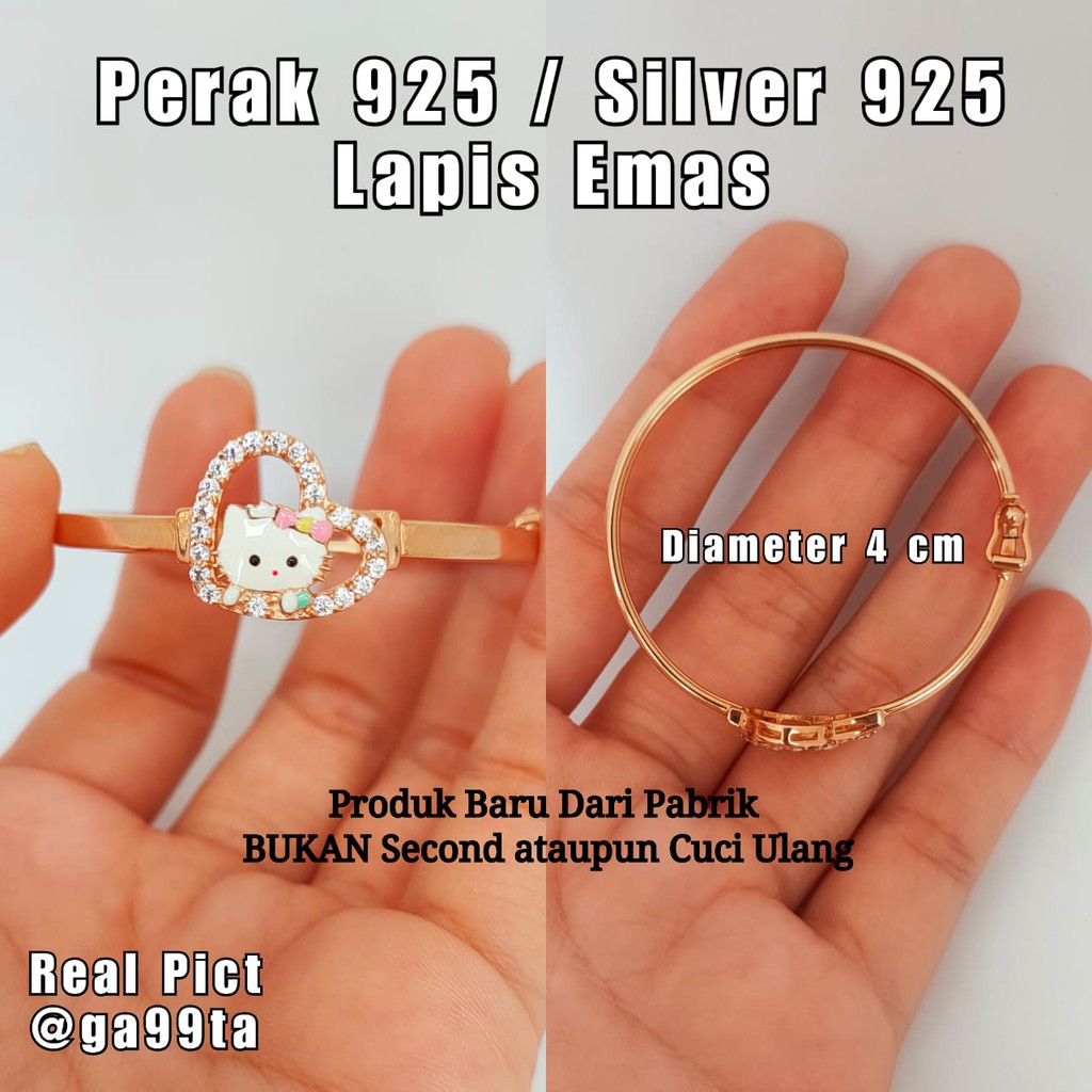 Gelang Tangan Anak Perak Silver Anak Bayi Baby Perempuan Perak Bayi Asli 925
