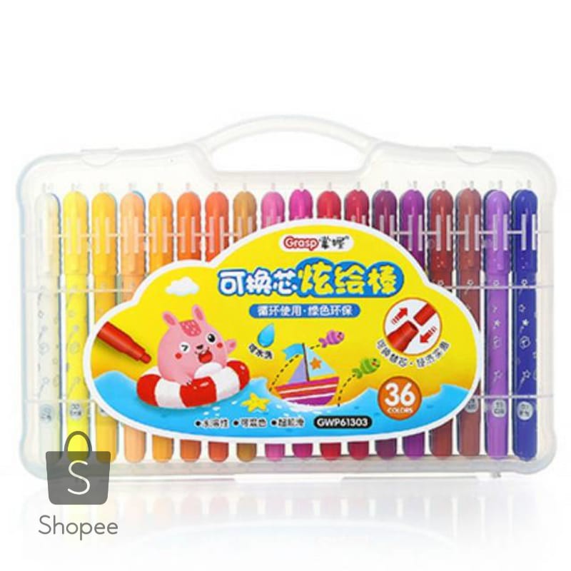 

Terlaris Calgary Grasp Original Crayon Stik Kecil Bisa Refill Kode 613-36Colors Elegan