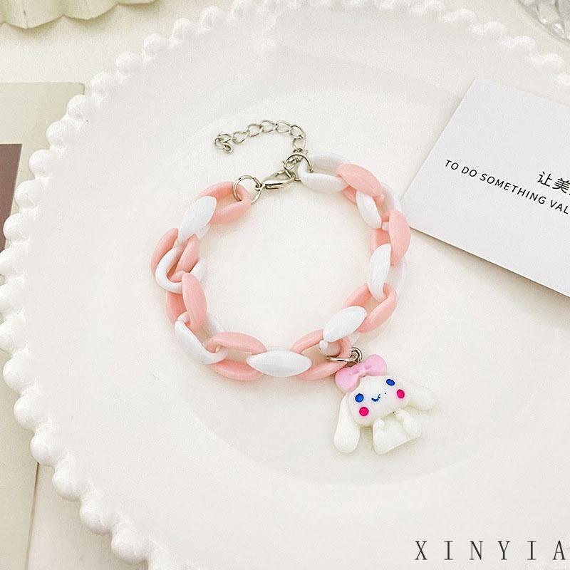 Xia.id Gelang Tangan Pasangan / Pria / Wanita Desain Kartun Telinga Anjing Besar Lucu Warna Pink / Biru