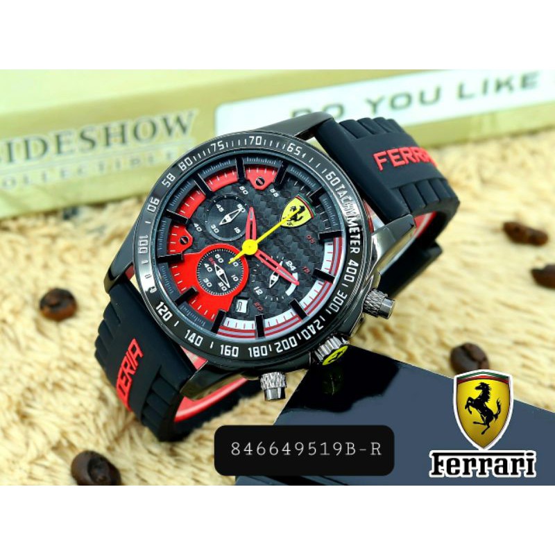 REPLIKA SCUDERIA FERRARI Black Yellow Men Watch Wristwatches Luxury Quartz Wristwatch 846649519B