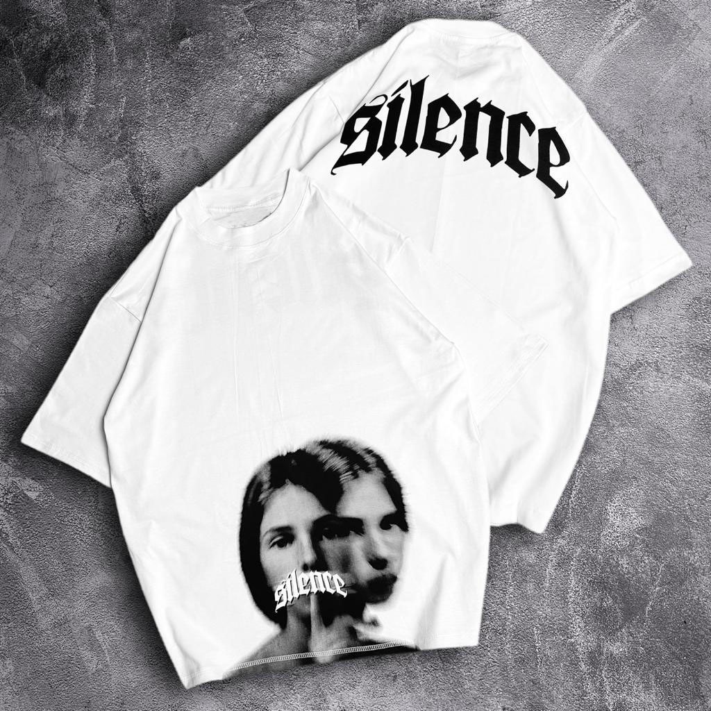 GSC - Kaos Oversize Seilence Muka Dua / Baju Oversize Terbaru