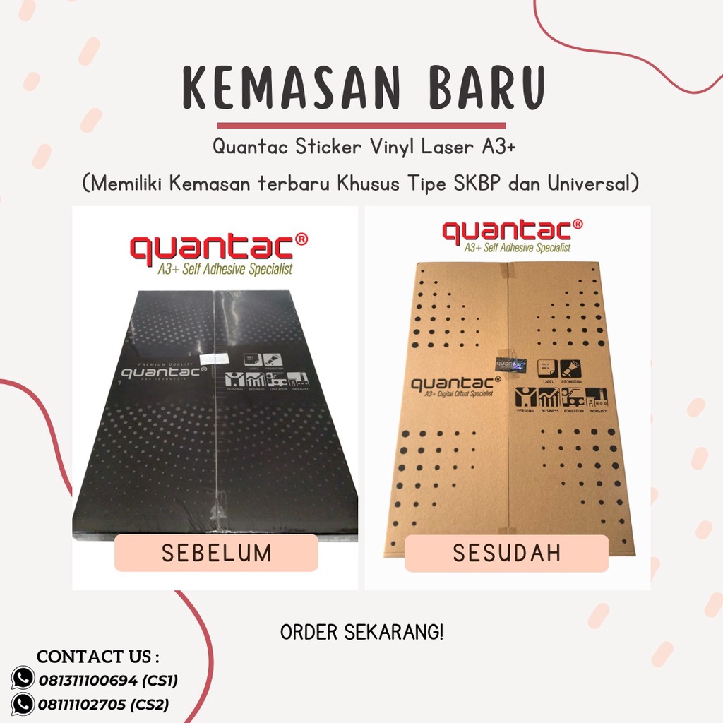 Paket campur Murah Sticker Vinyl QUANTAC (Bisa campur Glossy,Matte,dan Transparan) 10 pack