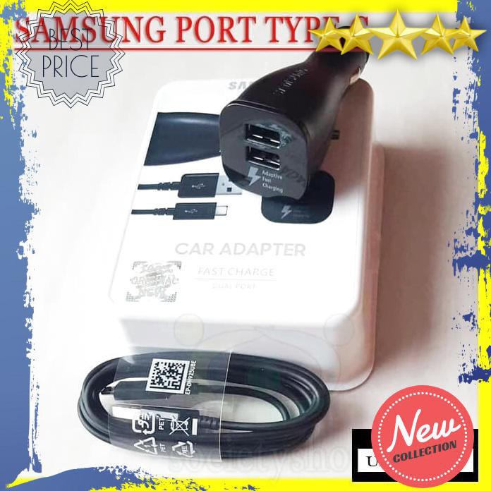 ORIGINAL SAMSUNG CAR CHARGER CASAN MOBIL DUAL PORT USB TYPE C