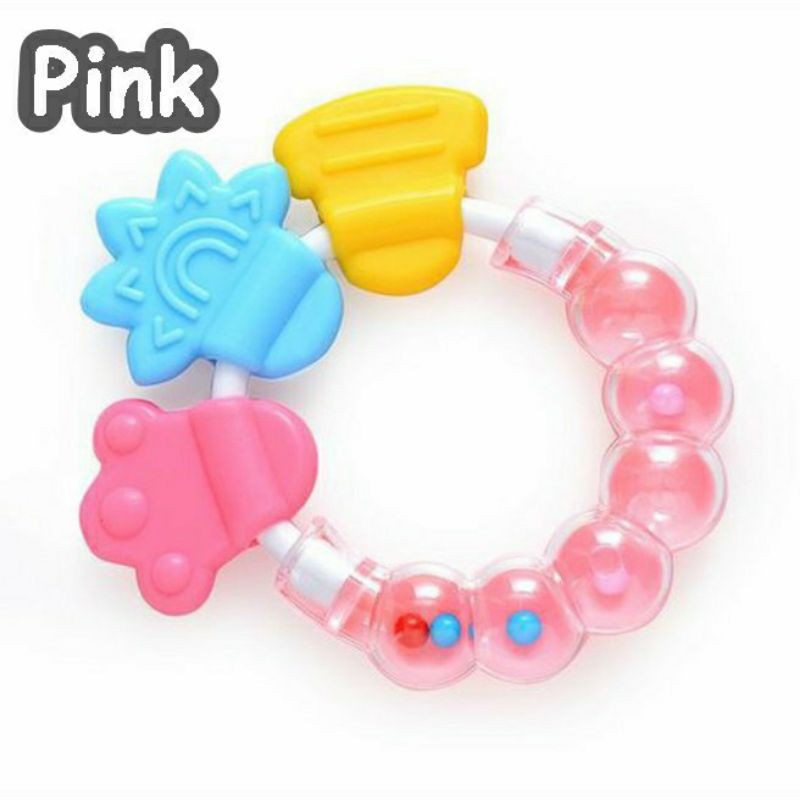 Rattle stick teether mainan gigitan bayi