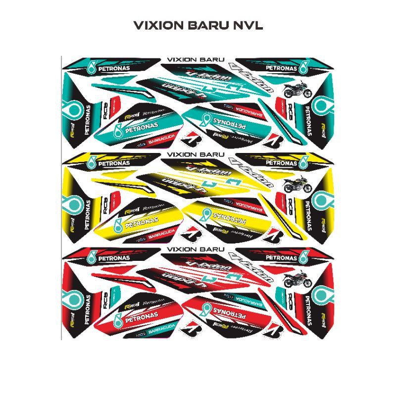 STRIPING STICKER LIS MOTOR VARIASI YAMAHA NEW VIXION 2014 NVL PETRONAS