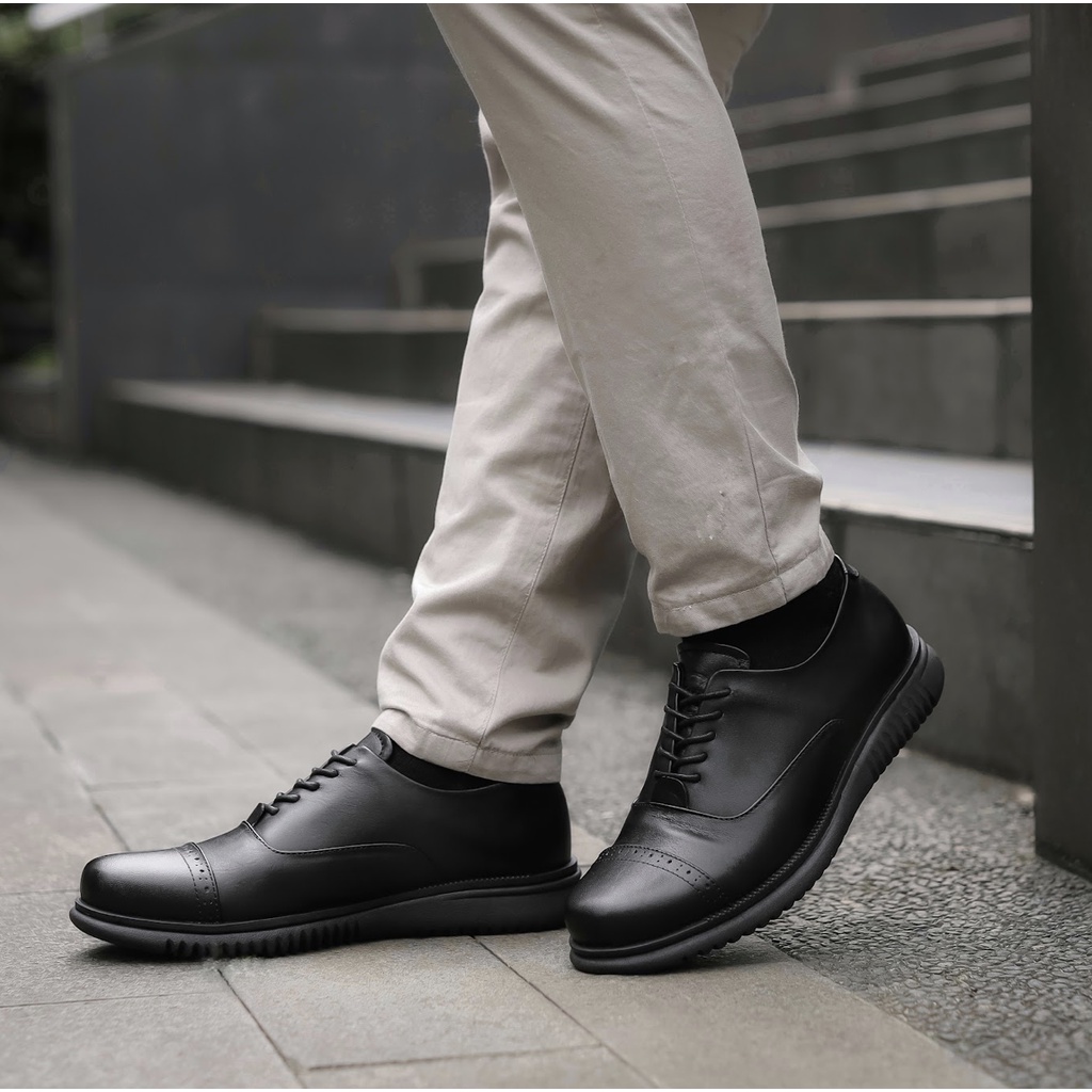 EINSTEN BLACK (KULIT ASLI) |MNM x Kenzio| Sepatu Pantofel Pria Formal / Kantor ORIGINAL